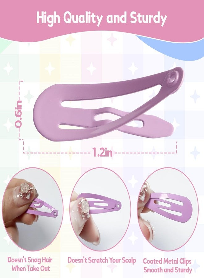 SLYFTE Snap Mini Hair Clips, 100PCS Premium Kids Barrettes Metal Non Slip Hair Bow Clips for Girls Toddler, 1.2 Inch 20 Colors - Image 3